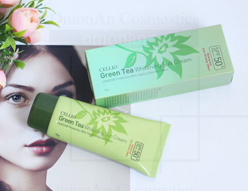 Kem Chống Nắng Cellio Collagen Whitening Sun Cream SPF50+ PA+++ (Xanh)